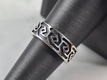 Mens Vintage Estate Sterling Silver Waldeck Johnson Ring