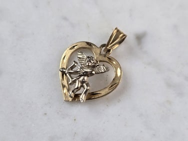 Womens 14k Multi Gold Cupid Heart Michael Anthony Pendant