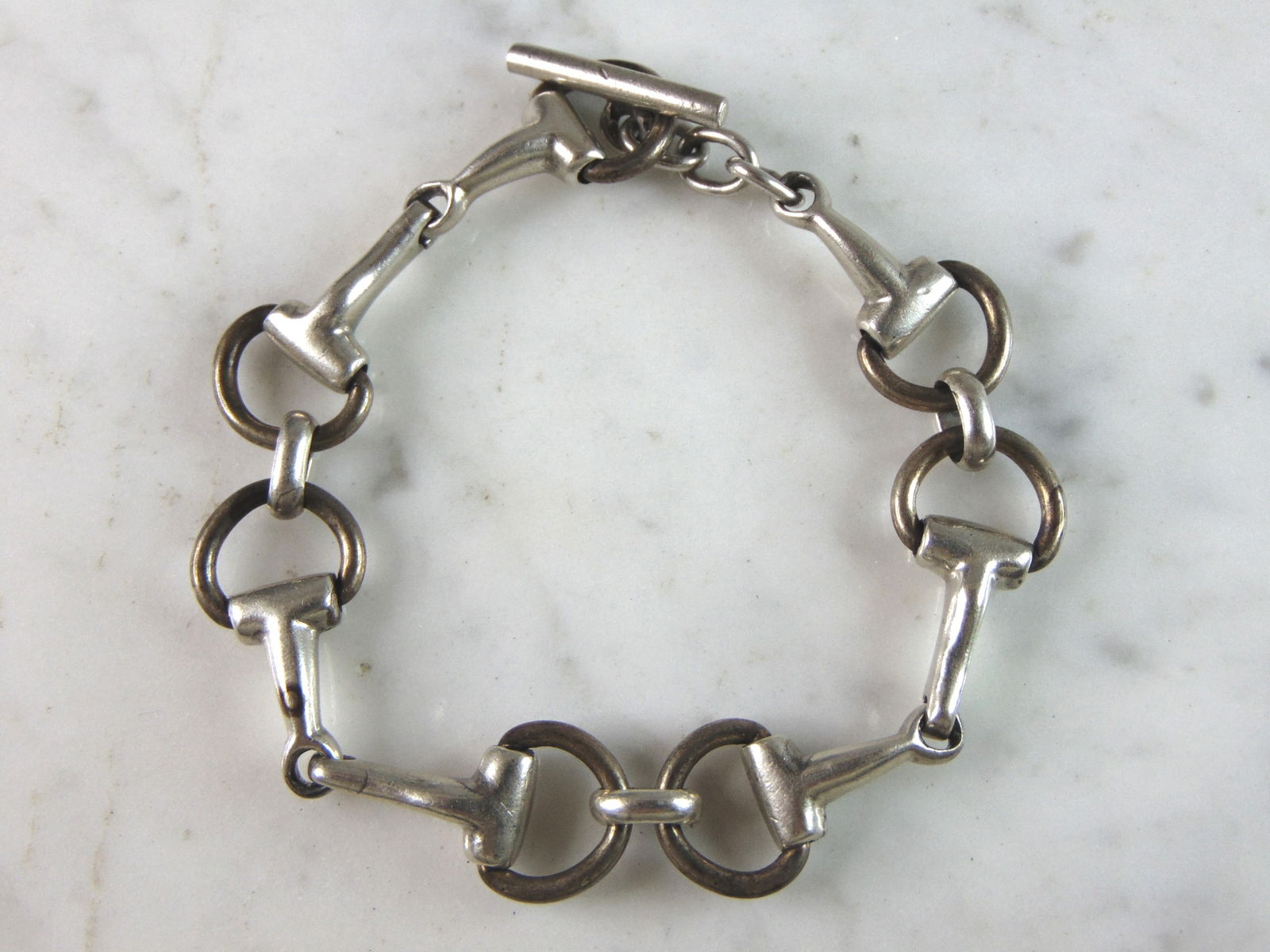 Womens Vintage Estate Sterling Silver Modernist Bracelet (1 of 4)