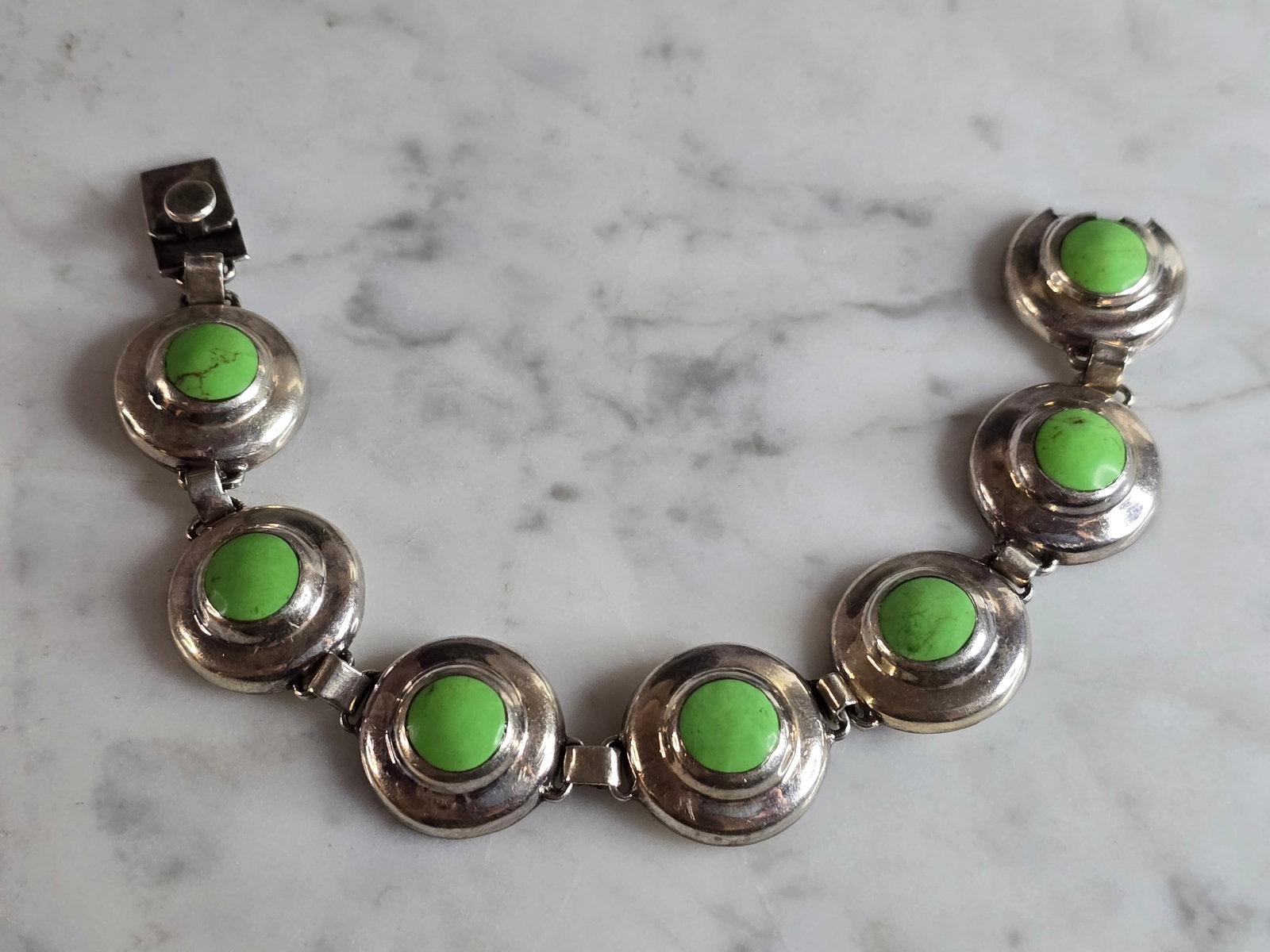 Womens Vintage Estate Sterling Silver Modernist Bracelet (1 of 5)