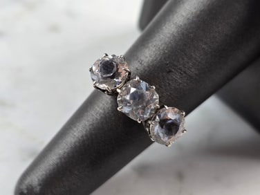 Womens Vintage Estate Sterling Silver CZ Ring