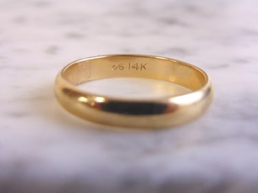 Vintage Estate 14K Yellow Gold Band Wedding Ring