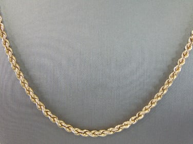 Heavy Vintage Estate 14K Gold Rope Necklace