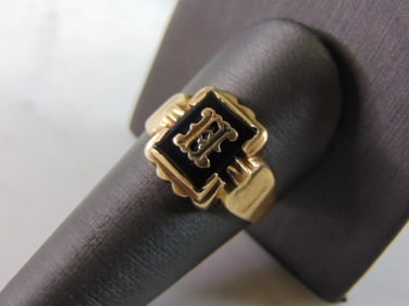 Vintage Estate 10K Yellow Gold Band Signet Ring