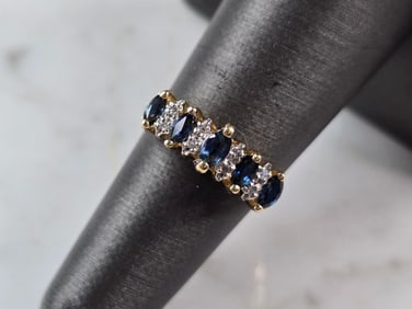 Womens Vintage Estate 14k Yellow Gold Diamond Spinel Ring