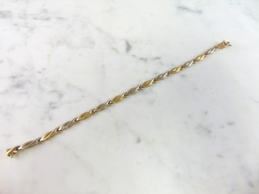 Womens Vintage Estate 14K Mixed Gold Bracelet