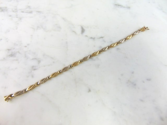Womens Vintage Estate 14K Mixed Gold Bracelet (1 of 3)