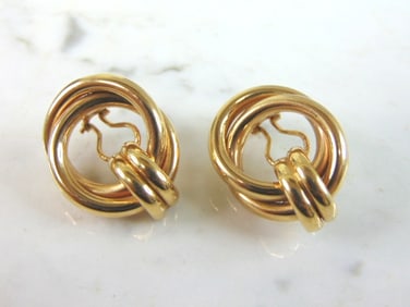 Pr Womens 14K Yellow Gold Hoop Earrings