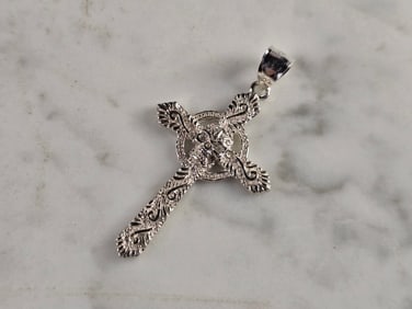 Womens Estate Sterling Silver Religious Celtic Cross Pendant