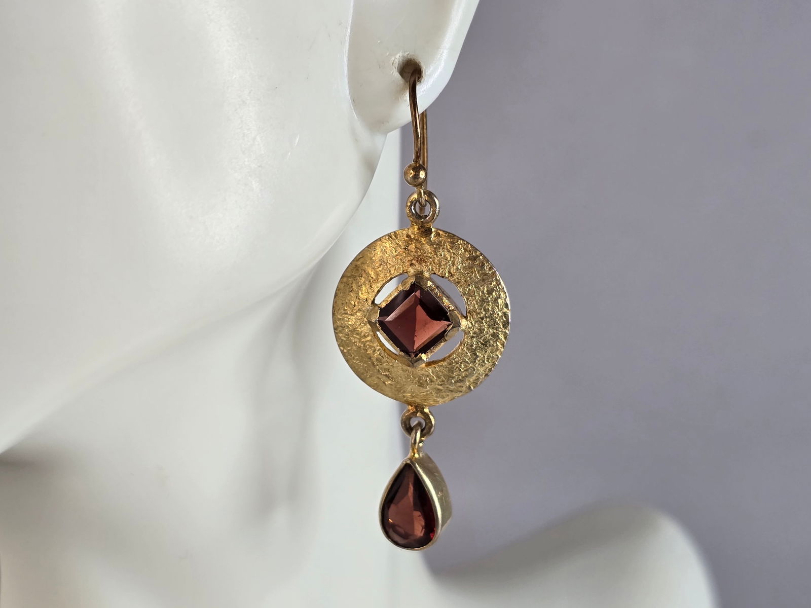 Womens Vintage Estate Sterling Silver Gold Tone Modernist Earrings (1 of 4)