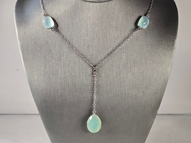 Womens Vintage Estate Sterling Silver Modernist Pendant Necklace