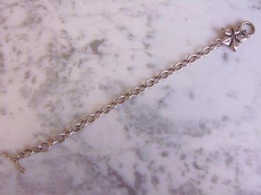 Womens Vintage Estate Sterling Silver Flower Bracelet