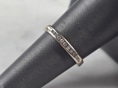 Womens Vintage Estate 10K White Gold Diamond Ring