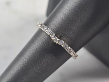 Womens Vintage Estate 14K Yellow Gold Diamond Spacer Ring