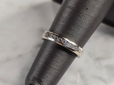 Womens Vintage Estate 14k White Gold Diamond Tessler Weiss Ring