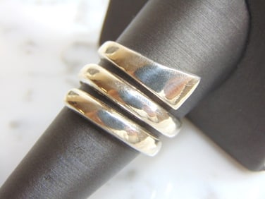 Womens Vintage Estate Sterling Silver Modernist Ring