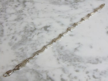 Womens Vintage Estate Sterling Silver Link Bracelet