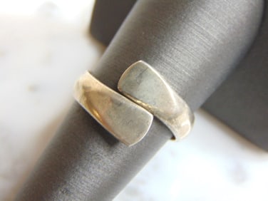 Womens Vintage Estate Sterling Silver Modernist Ring