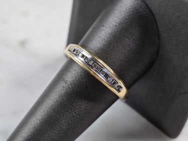 Womens Vintage Estate 10K Yellow Gold Diamond LOVE YOU Ring