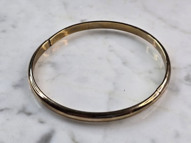 Womens Vintage Estate Sterling Silver Gold Tone Bangle Bracelet