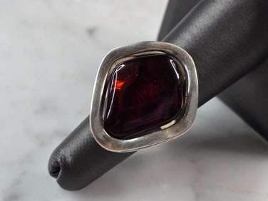 Womens Vintage Estate Sterling Silver Modernist Ring