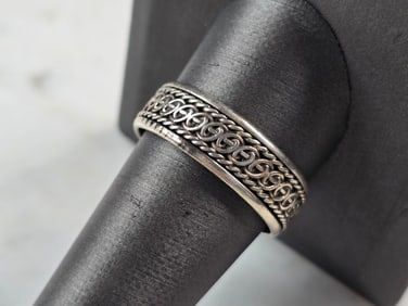 Unisex Vintage Estate Sterling Silver Fidget Ring