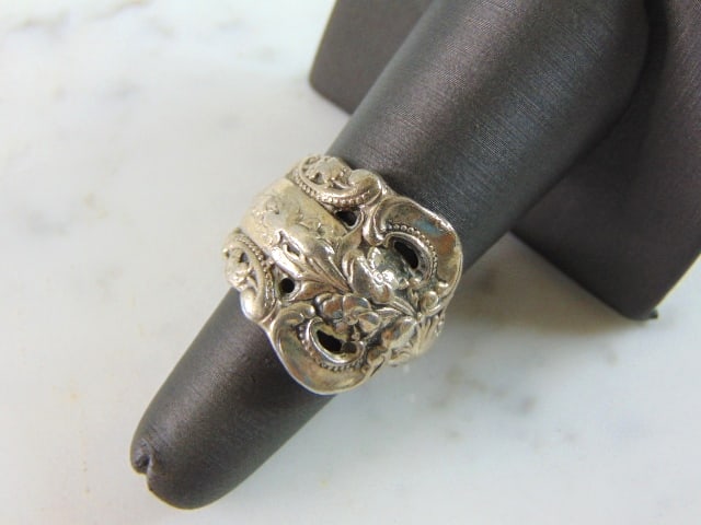 Womens Vintage Estate Sterling Silver Spoon Handle Ring (1 of 5)