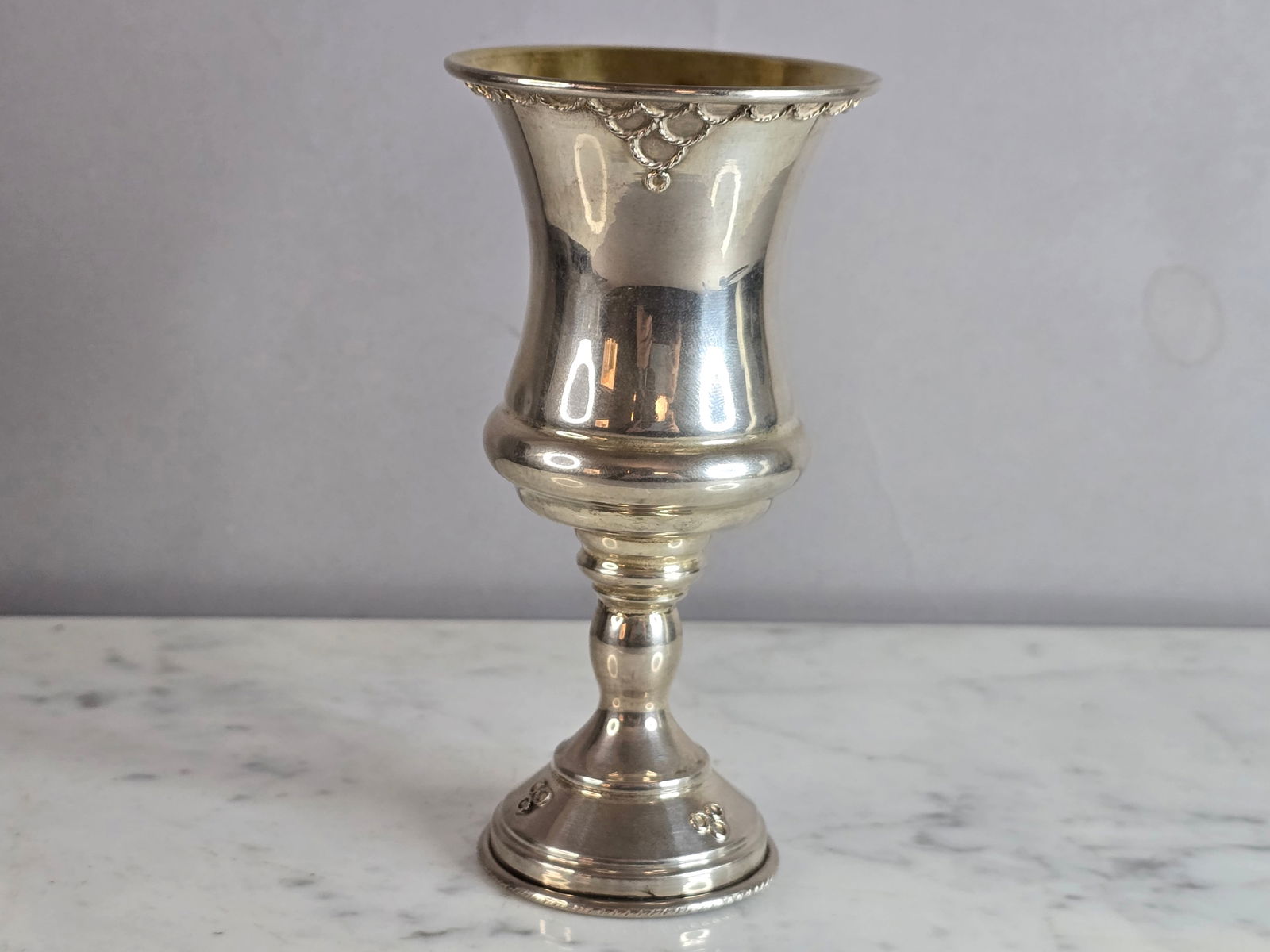 Vintage Jewish Judaica Sterling Silver Shabbat Kiddush Cup (1 of 7)