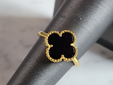 Womens Sterling Silver 4 Leaf Clover Ring