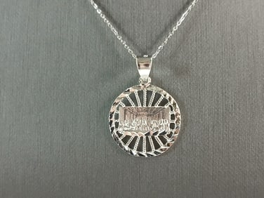 Sterling Silver Religious Last Supper Pendant Necklace