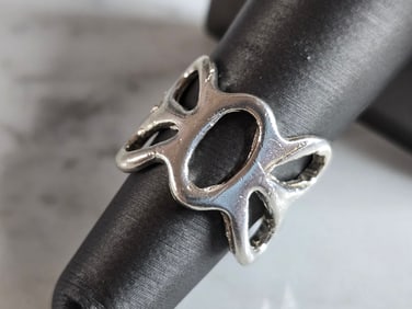 Womens Vintage Estate Sterling Silver Modernist Butterfly Ring