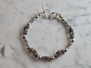 Womens Vintage Estate Sterling Silver Modernist Bracelet