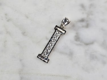 Womens Sterling Silver Initial Letter " I " Pendant