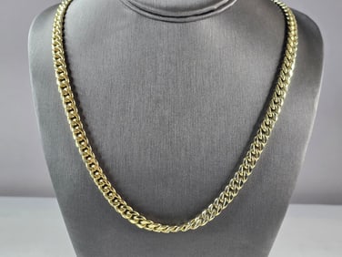 Mens Vintage Estate 10K Gold Italian Chain Link Necklace