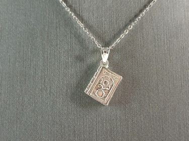 Sterling Silver Jewish Judaica Hebrew Torah Charm Pendant Necklace