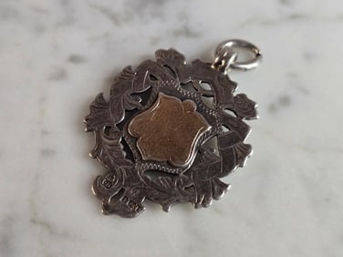 Antique English Sterling Silver Watch Fob Medal