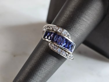 Womens Estate Sterling Silver Modernist Ring