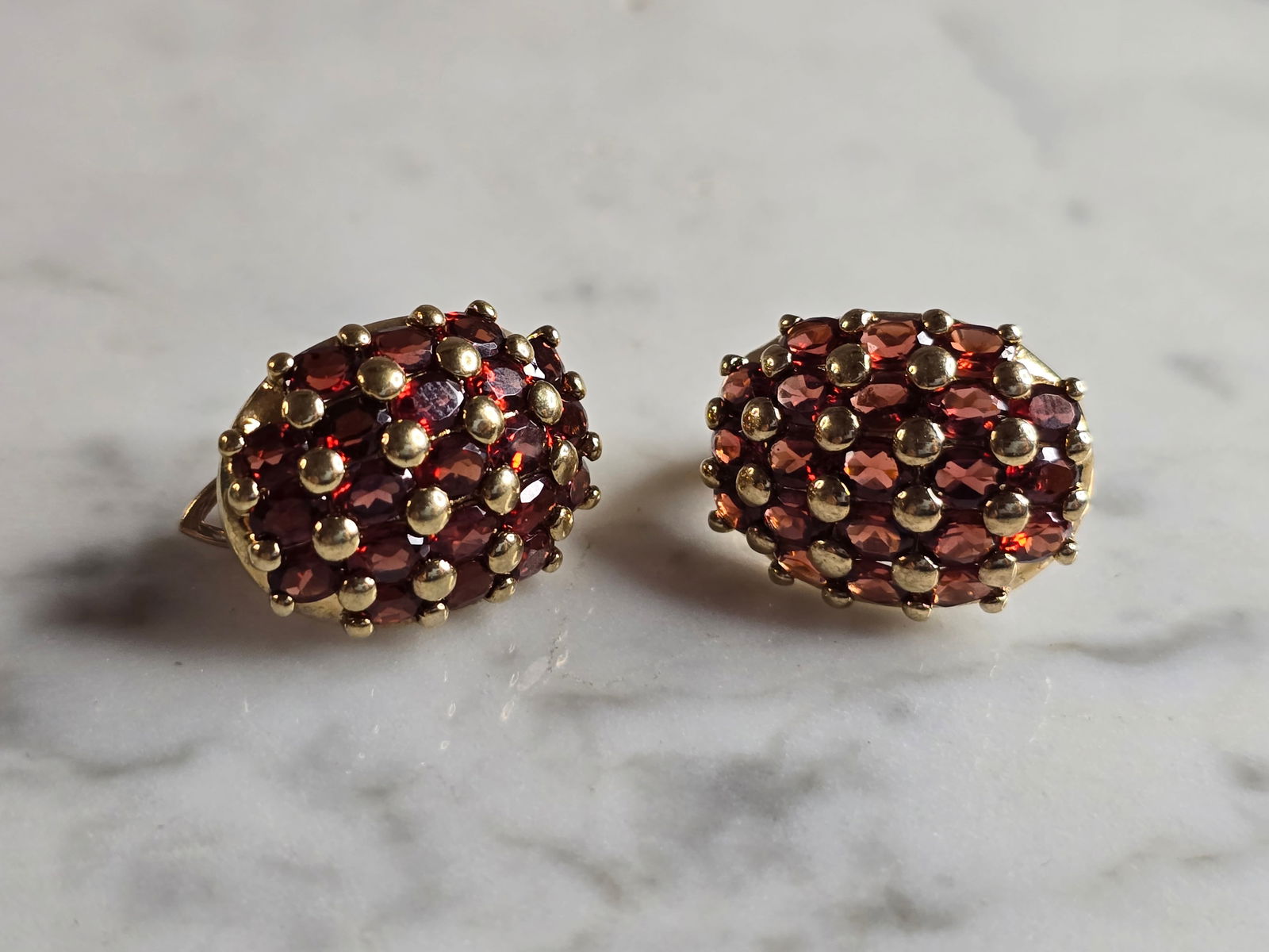 Womens Estate Sterling Silver Gold Tone Modernist Earrings (1 of 3)