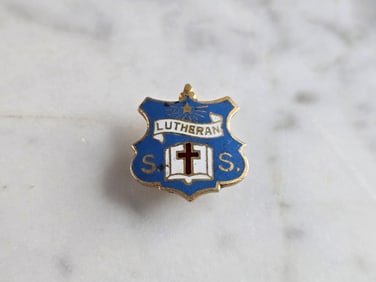 Vintage Estate Sterling Silver Lutheran Church Sunday School Pin
