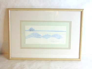 DECORATIVE  KATE MOYNIHAN PAINTING WINTER SCENE