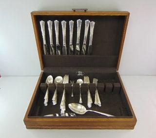 Vintage Gorham Sterling Silver Monogram Flatware 57pcs