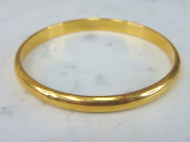 Womens Vintage Estate 21k Yellow Gold Bangle Bracelet