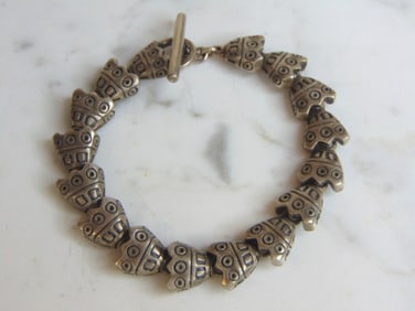 Womens Vintage Sterling Silver Modernist Bracelet