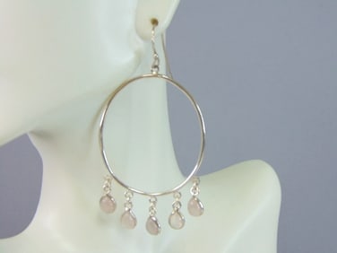 Womens Vintage Sterling Silver Modernist Earrings