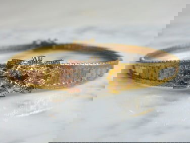 Womens Vintage Gold Tone Sterling Silver Bracelet