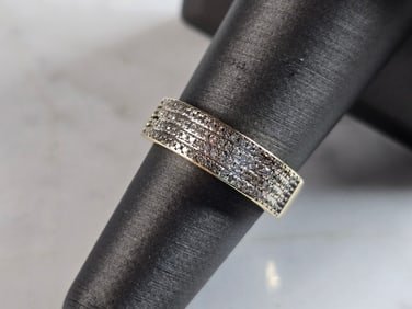 Womens Vintage Estate 10K Gold Diamond Cluster Ring