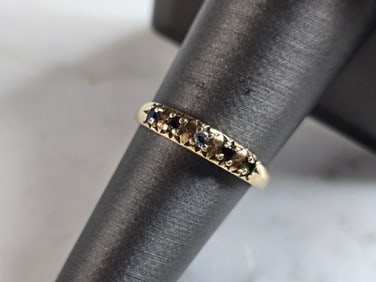 Womens Vintage Estate 10K Yellow Gold Multi Stone Ring