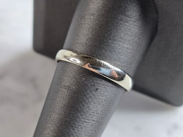 Mens Vintage Estate 10K White Gold Band Wedding Ring