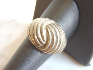 Womens Vintage Estate Sterling Silver Modernist Ring
