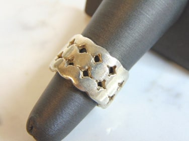 Womens Vintage Estate Sterling Silver Modernist Ring